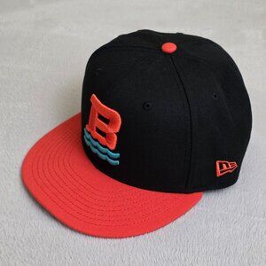 Chesapeake Baysox Road New Era 59FIFTY Fitted Mens 7 1/2 Black Orange Baseball